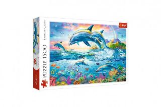 Obrázek z Puzzle Rodina delfínů 1500 dílků 85x58cm 